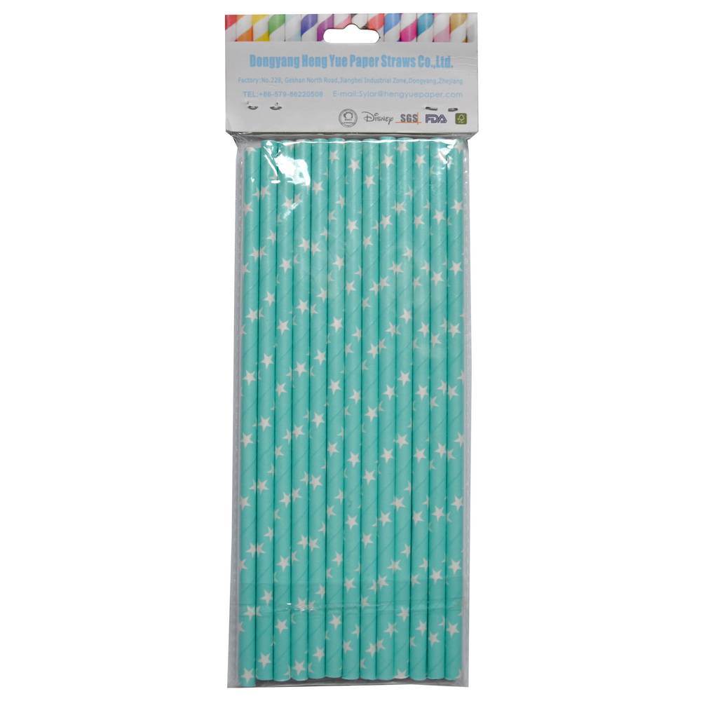 Printed Paper Straw 4 Layers, 25 Pack