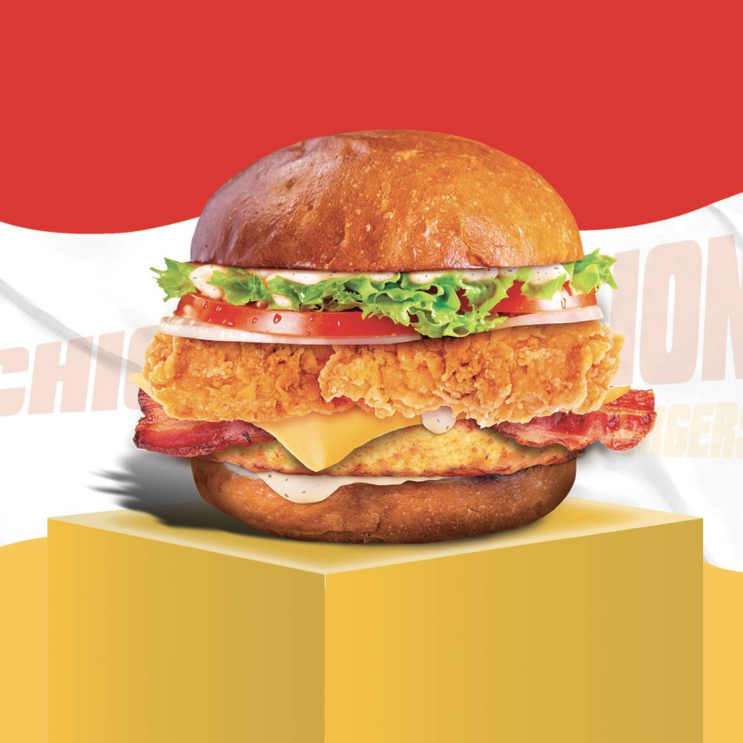 Menu chicken bacon burger 🍔🍗🥓🍟