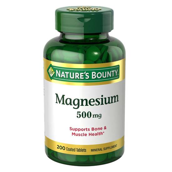 Nature's Bounty Magnesium Tablets 500mg, 200 CT