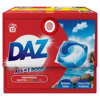 Daz Universal Whites & Colours All in One Laundry Pods (12 pack)