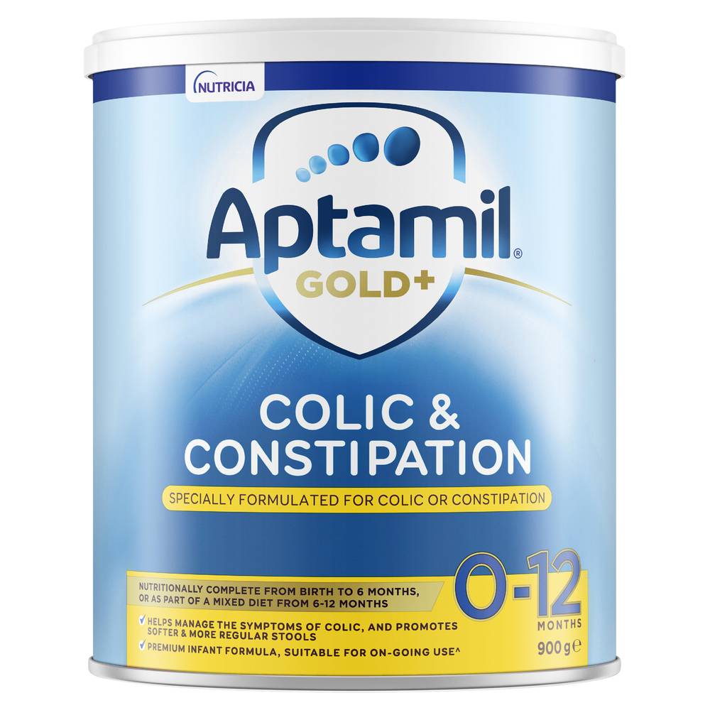 Aptamil Gold+ Colic & Constipation Baby Infant Formula From Birth To 12 Months 900g