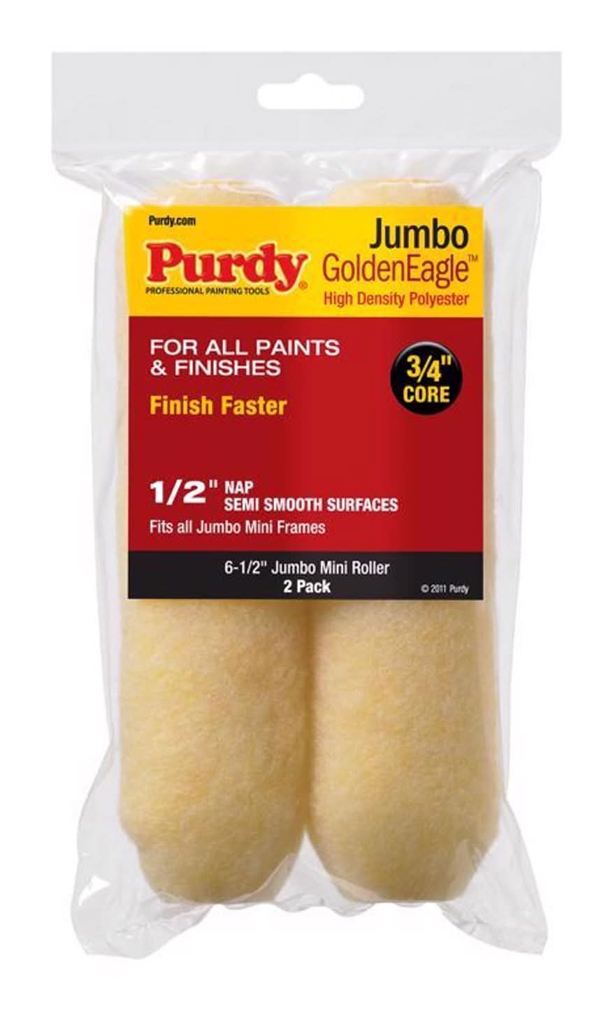 Purdy Goldeneagle Polyester 6.5 In. W X 1/2 In. Jumbo Mini Paint Roller Cover 2 Pk