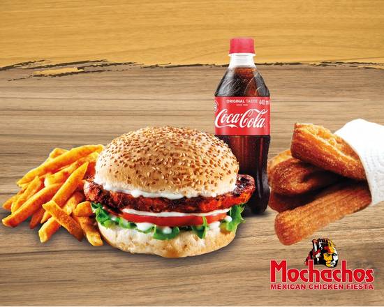 Treat for One - chicken burger, beeg chips, buddy and 3 churros