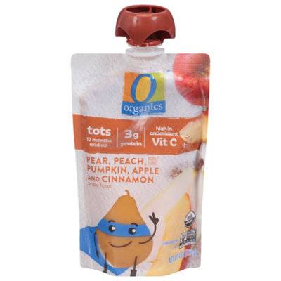 O Organics Baby Food Pear Peach Pumpkin Apple Cinnamon Pouch