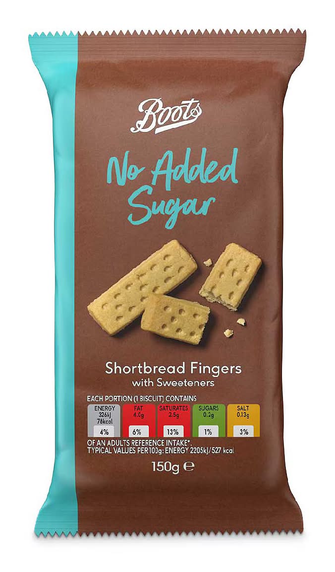 Boots No Added Sugar Shortbread Fingers (150g)