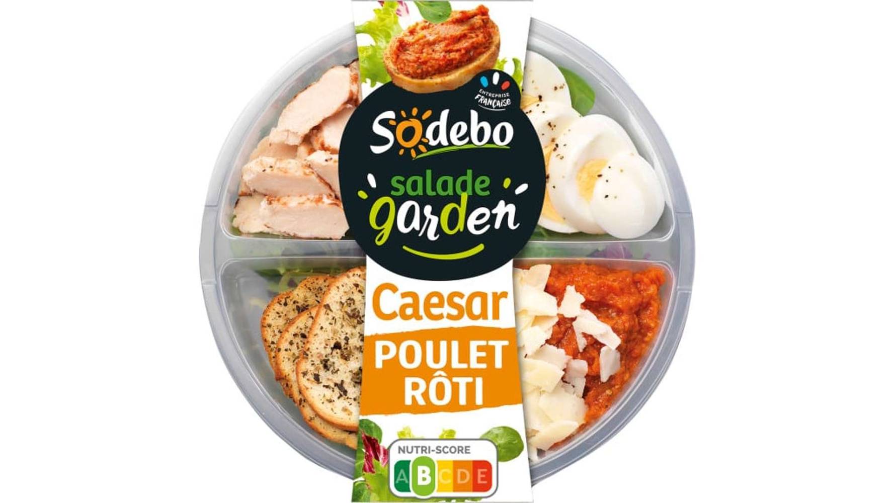 Sodebo Salade poulet caesar La boîte de 240g
