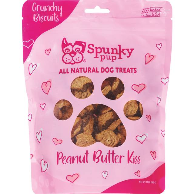 Spunky Pup Valentine's Dog Treats, Peanut Butter Kiss, 10 oz