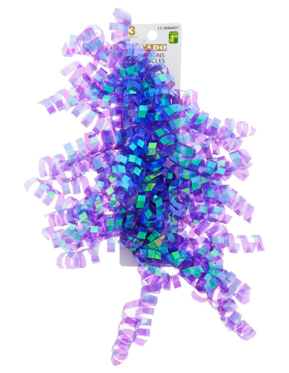 Paodo Iridescent Curly Ribbon (3 ct), Blue-Purple (3 ct)