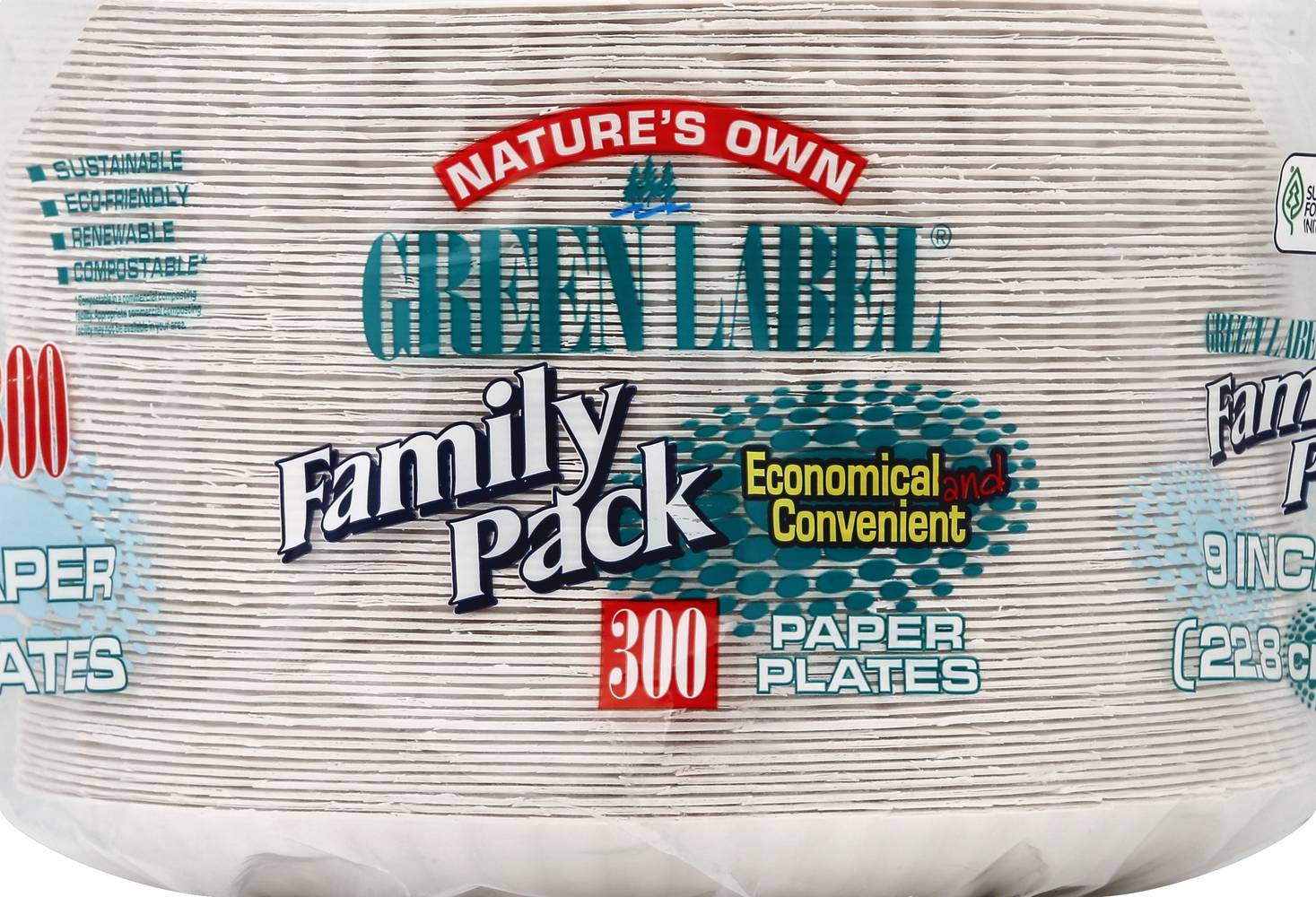 Nature's Own Green Label Paper Plates (300 ct)