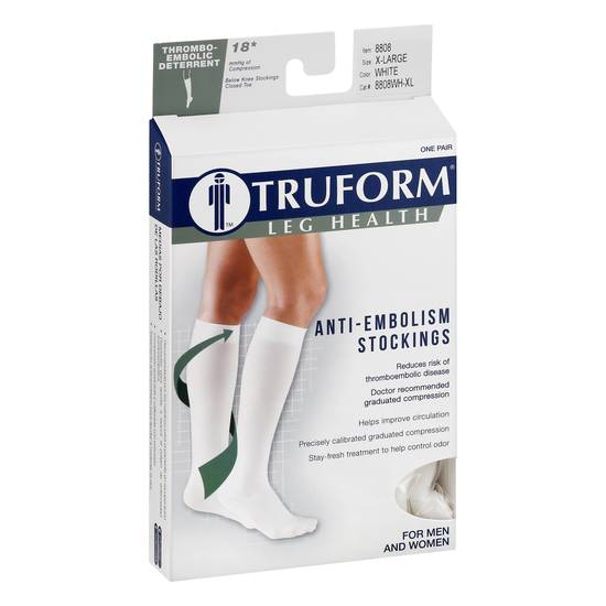 Truform Anti-Embolism Below Knee Stockings (x-l/ white)