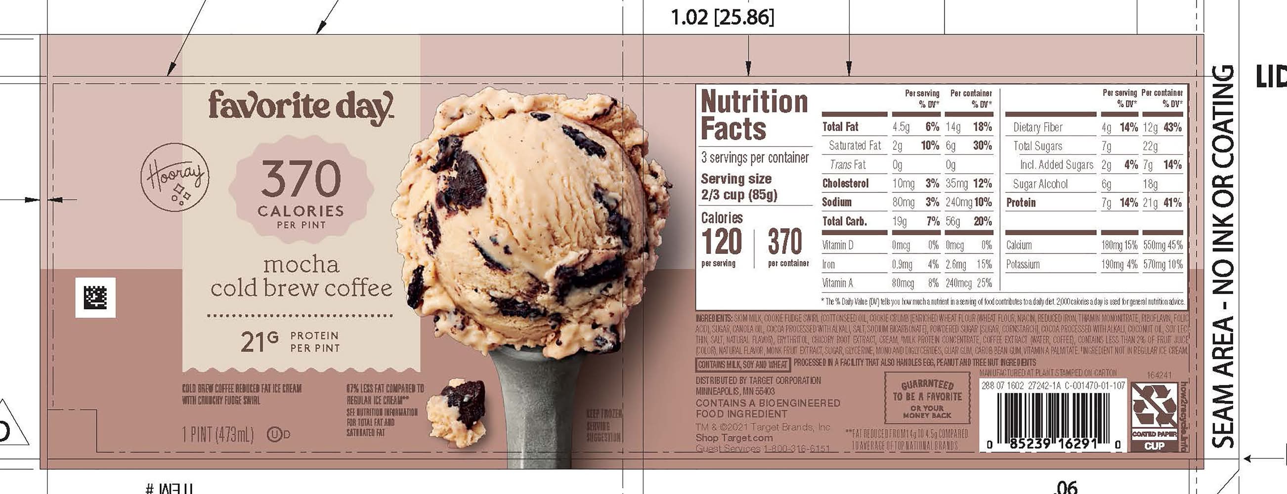 Favorite Day Mocha Cold Brew Coffee Ice Cream (1 pint)