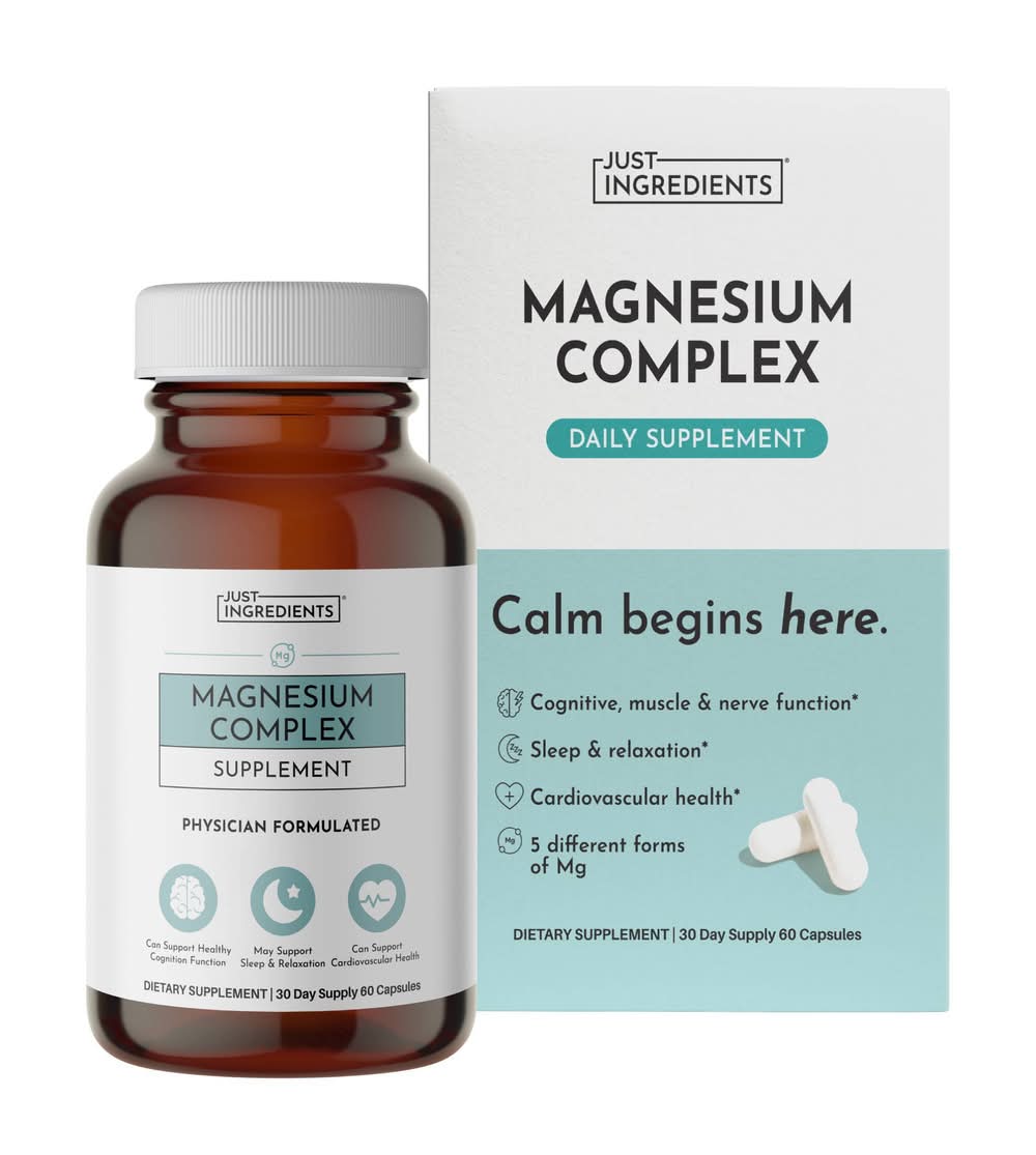 Just Ingredients Magnesium Complex Supplement Capsules (60 ct)