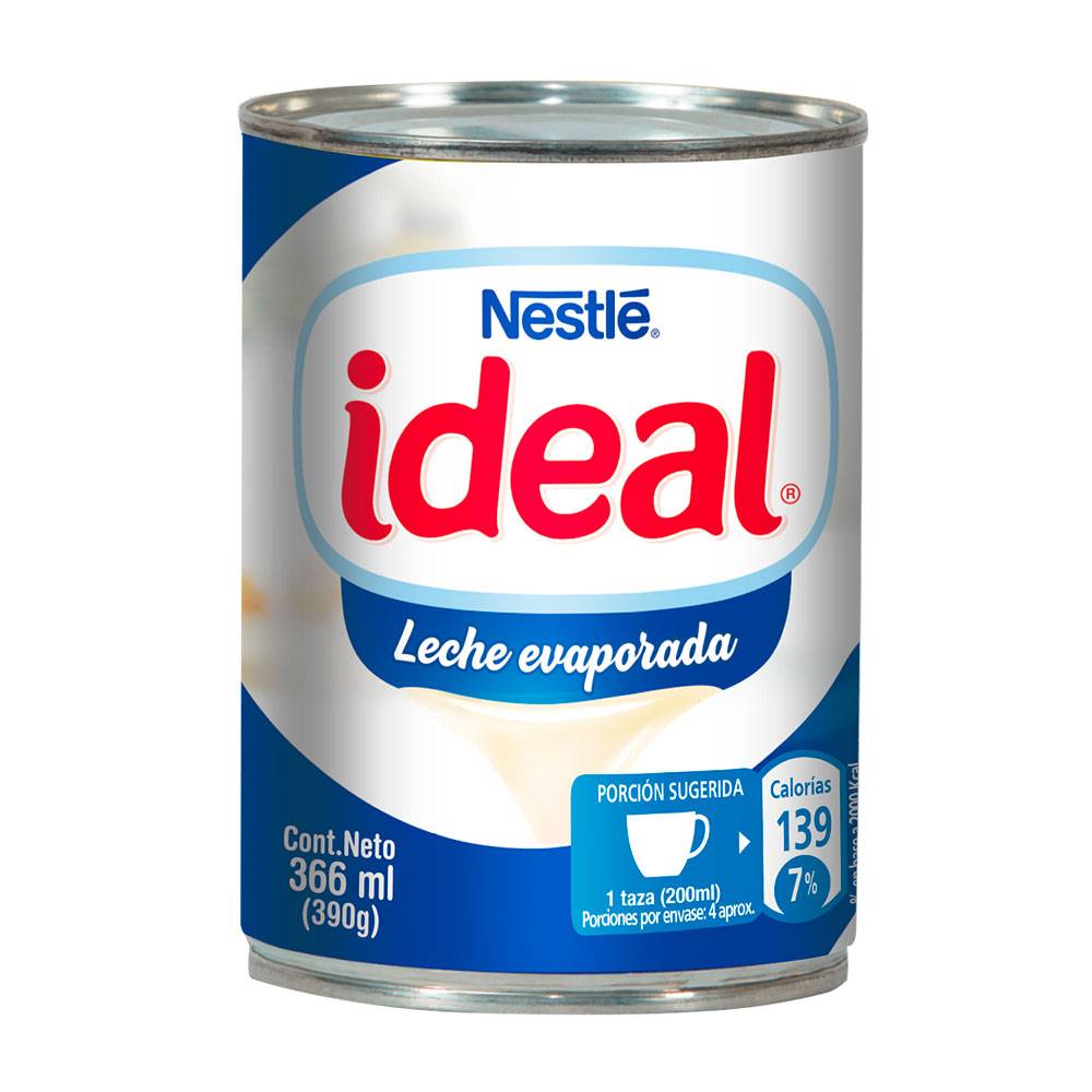 Nestlé leche evaporada ideal (tarro 390 g)