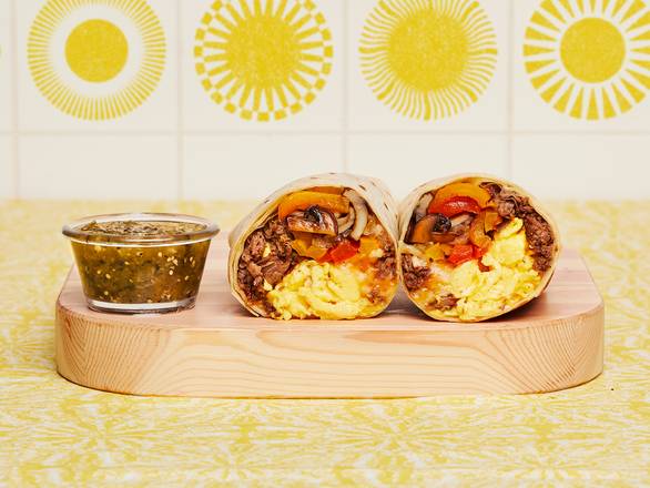 Philly Cheesesteak Breakfast Burrito