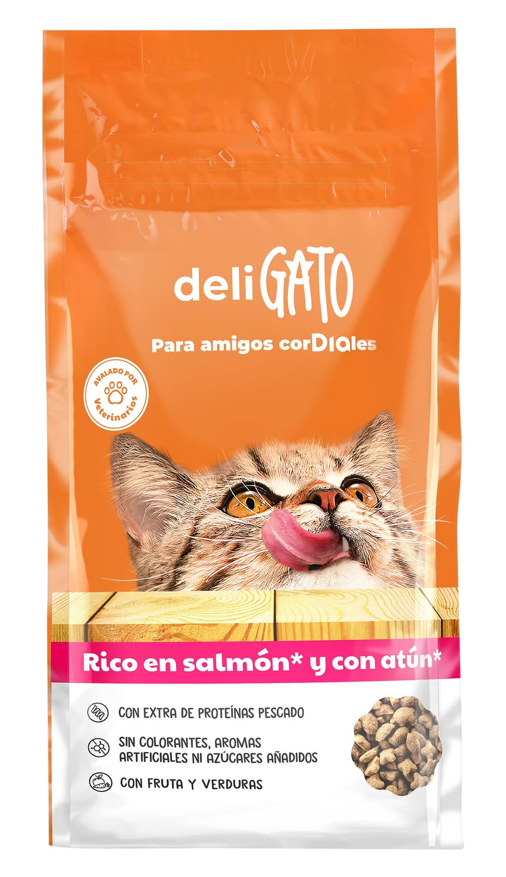 Alimento Para Gatos Con Salmón Y Atún Deligato Dia Bolsa 1.5 Kg