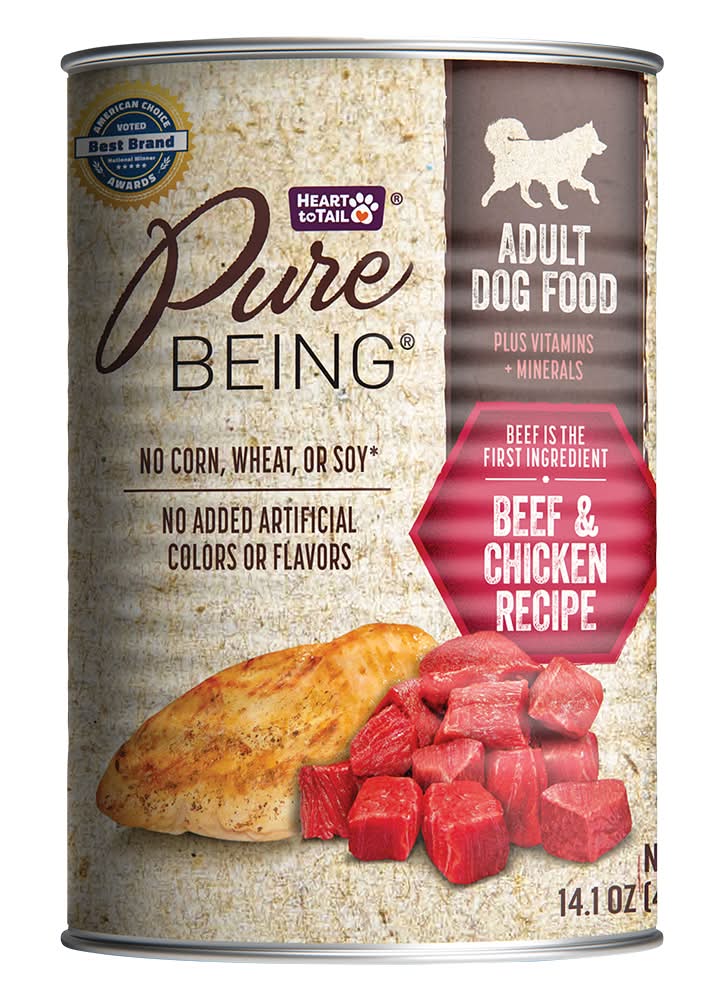 Pure Being Premium Canned Dog Food, Beef & Chicken, Adult (14.1 oz)