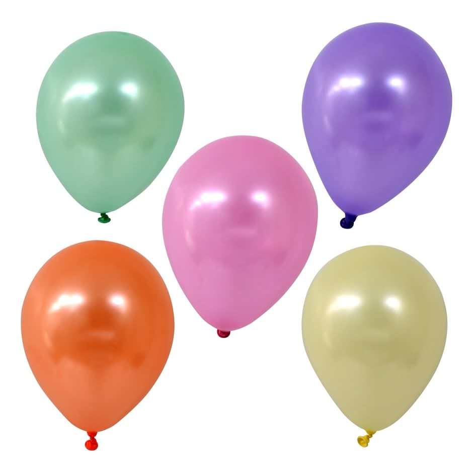 Pearlescent Latex Balloons, 9 in, Assorted (25 ct)