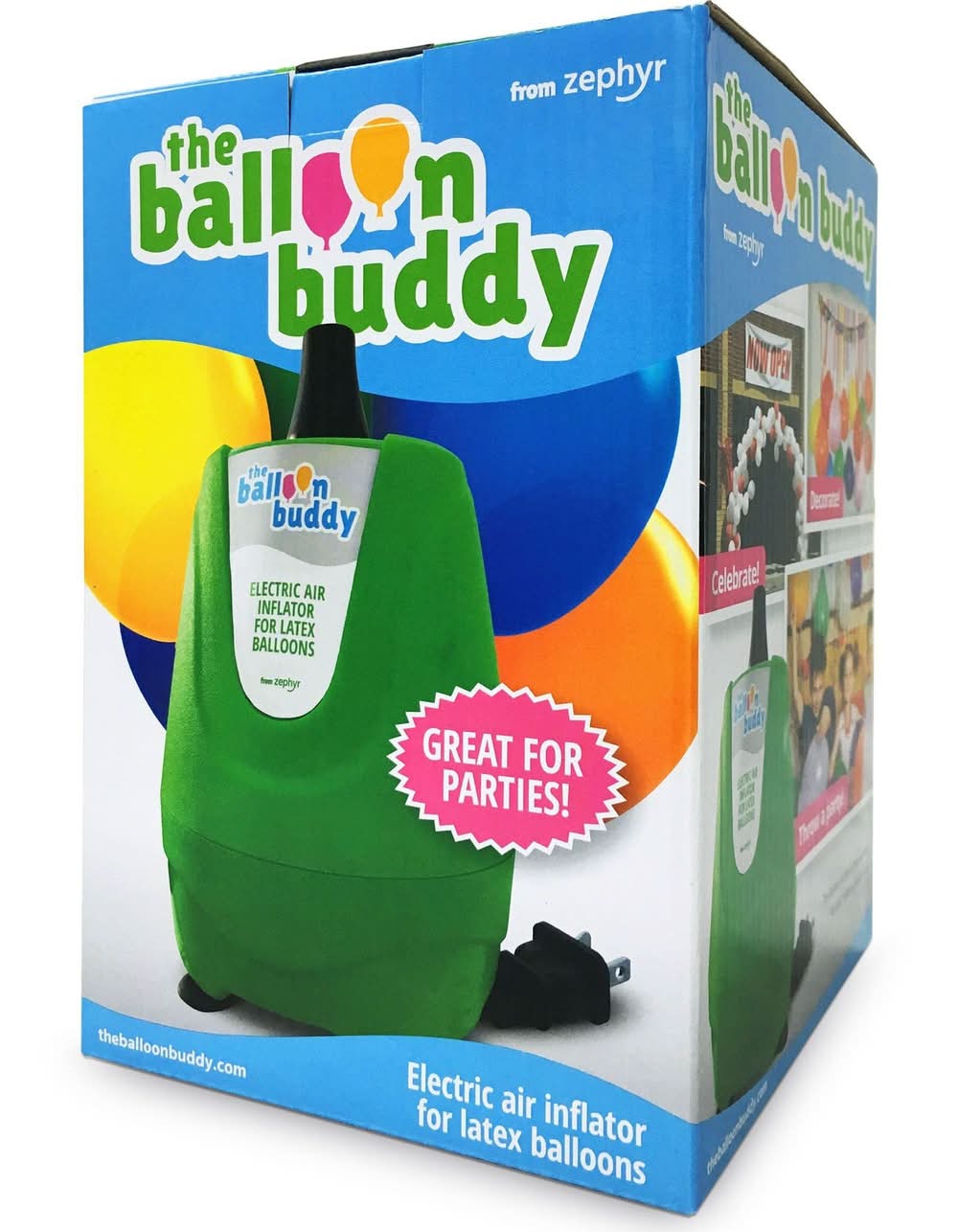 Zephyr The Balloon Buddy Electric Air Inflator Pump, 66 in, Green