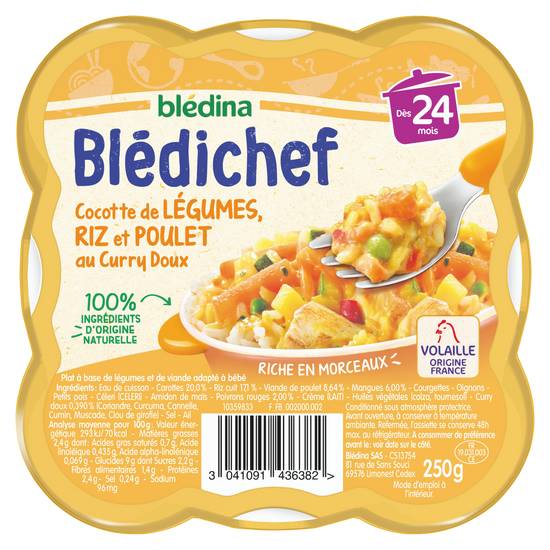 Blédina Blédichef - Plat à base de légumes et de viande adapté pour bébé dès 24 mois