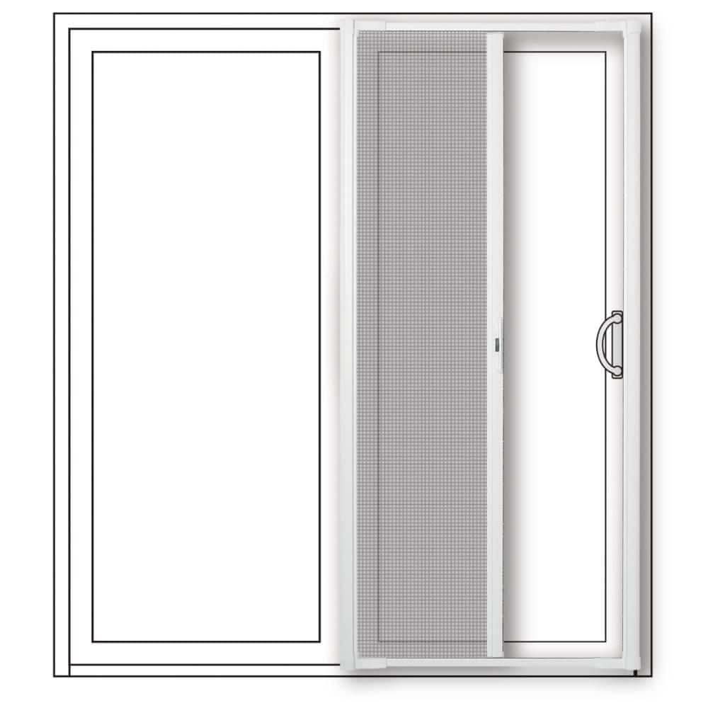 Andersen Luminaire For Sliding Patio Doors 72 In. X 80 In. Universal White Aluminum Gliding Retractable Screen Door