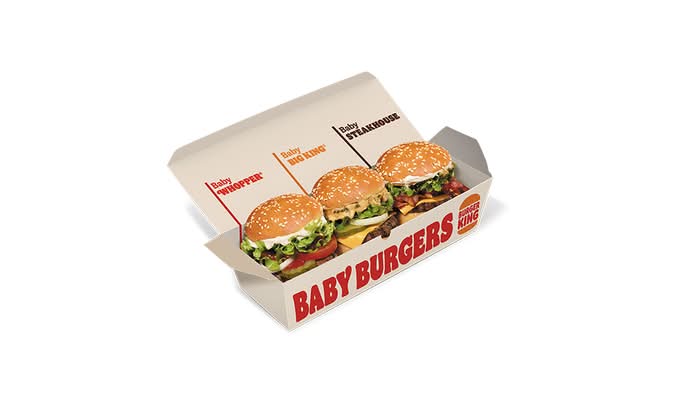 Baby Burgers: Baby Whopper®, Baby Steakhouse y Baby Big King®