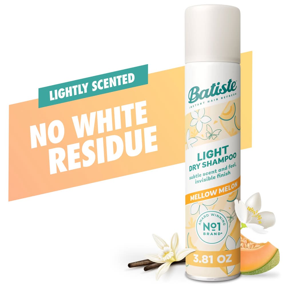 Batiste Invisible Finish Instant Hair Refresh Light Dry Shampoo, Mellow Melon (3.8 oz)