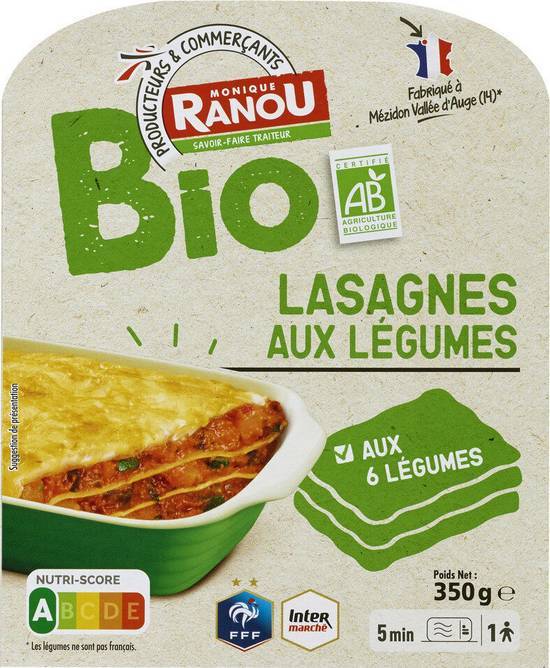 Lasagnes aux legumes bio - monique ranou - 350g