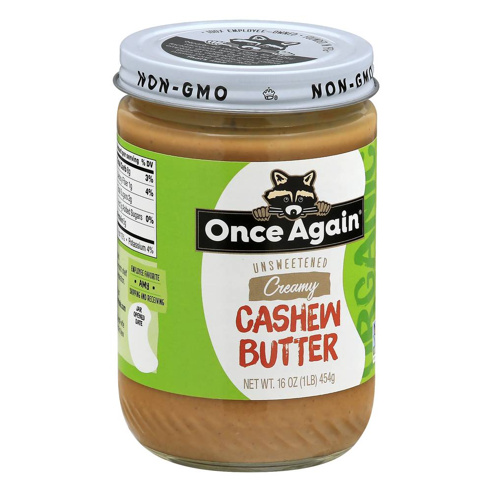 Once Again Unsweetened Creamy Cashew Butter (1 lbs)