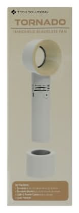 Tornado Bladeless Handheld Fan 2.7in x 7.8in Beige
