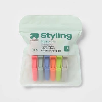 up&up Sectioning Plastic Alligator Hair Clips, Assorted (6 ct)