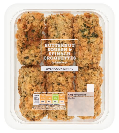 Sainsbury's Butternut Squash & Spinach Croquettes (225g)