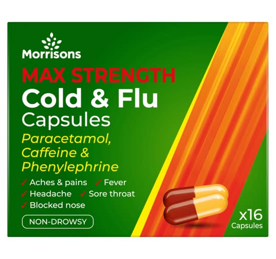 Morrisons Maximum Strength Cold & Flu Relief Capsules (16 pack)