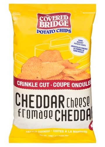 Covered Bridge Croustilles Au Fromage Cheddar 170 G / Covered Bridge Gluten-Free Crinkle Cut Potato Chips Cheddar Cheese 1 x 170 g