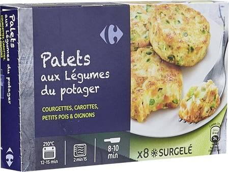 Carrefour - Légumes cuisinés palets petits légumes (8 pièces)
