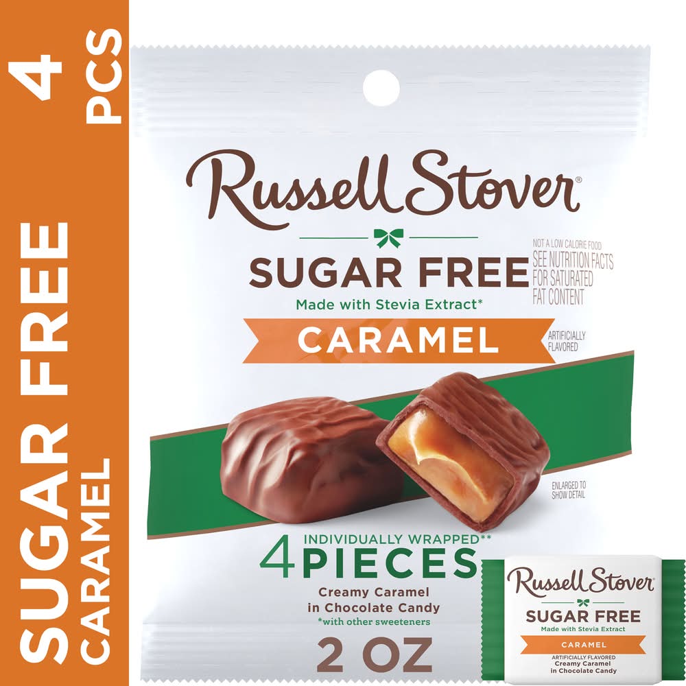 Russell Stover Creamy Chocolate Candy, Caramel (2 oz, 4 ct)