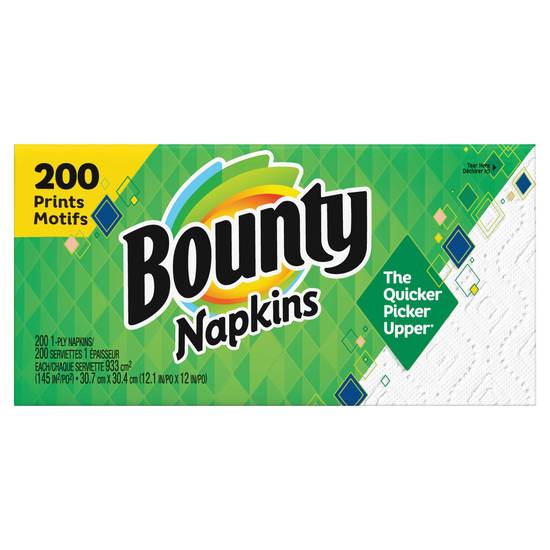 Bounty Paper Napkins, Print, 200 ct