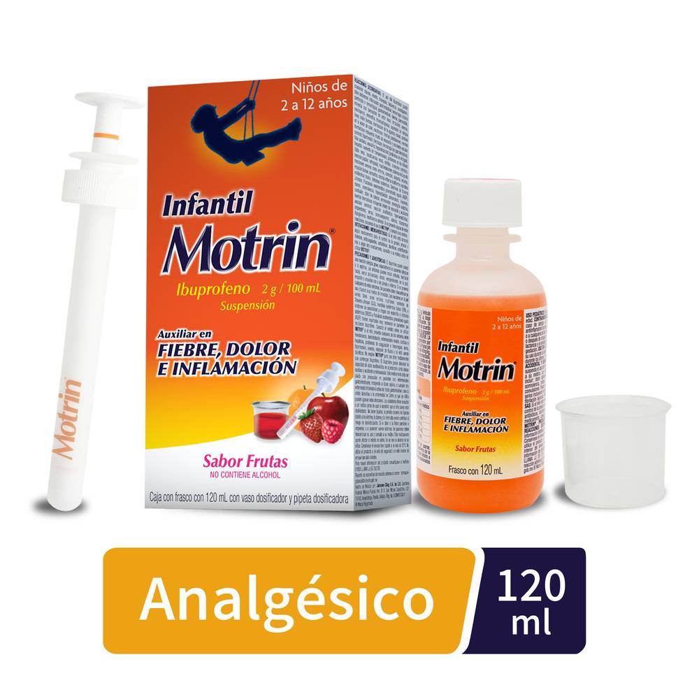 Janssen · Motrin ibuprofeno infantil suspensión 2 g / 100 ml, frutas (120 ml)