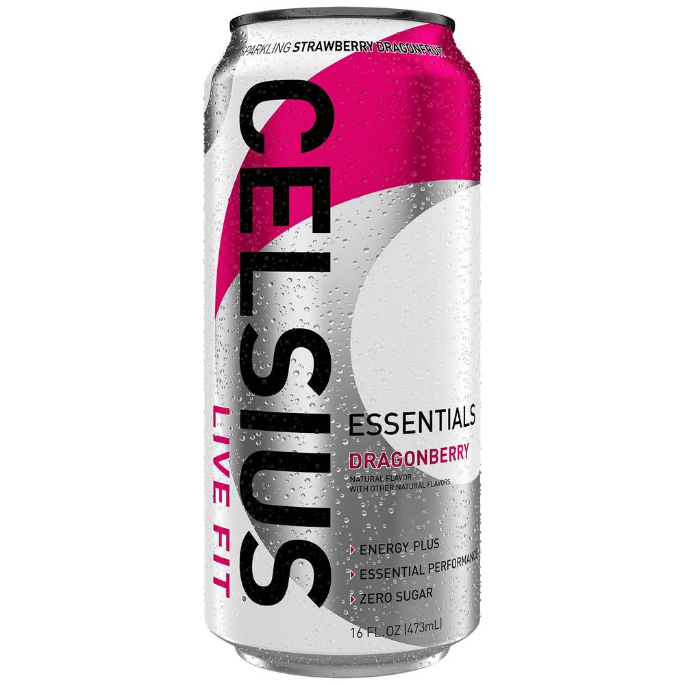 Celsius Essentials Energy Drink (12 pack, 16 fl oz) (strawberry-dragonfruit)