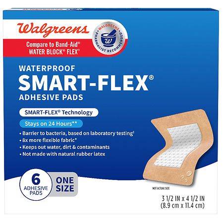 Walgreens Waterproof Smart-Flex Adhesive Pads (6 ct)