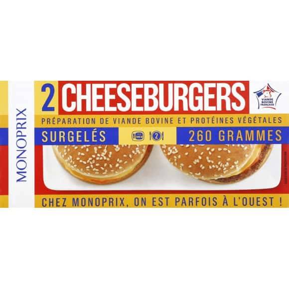 Monoprix Cheeseburgers, Surgelés Les 2 Cheeseburgers De 130G