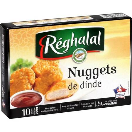 Nuggets halal de dinde REGHALAL - la boite de 10 - 200 g