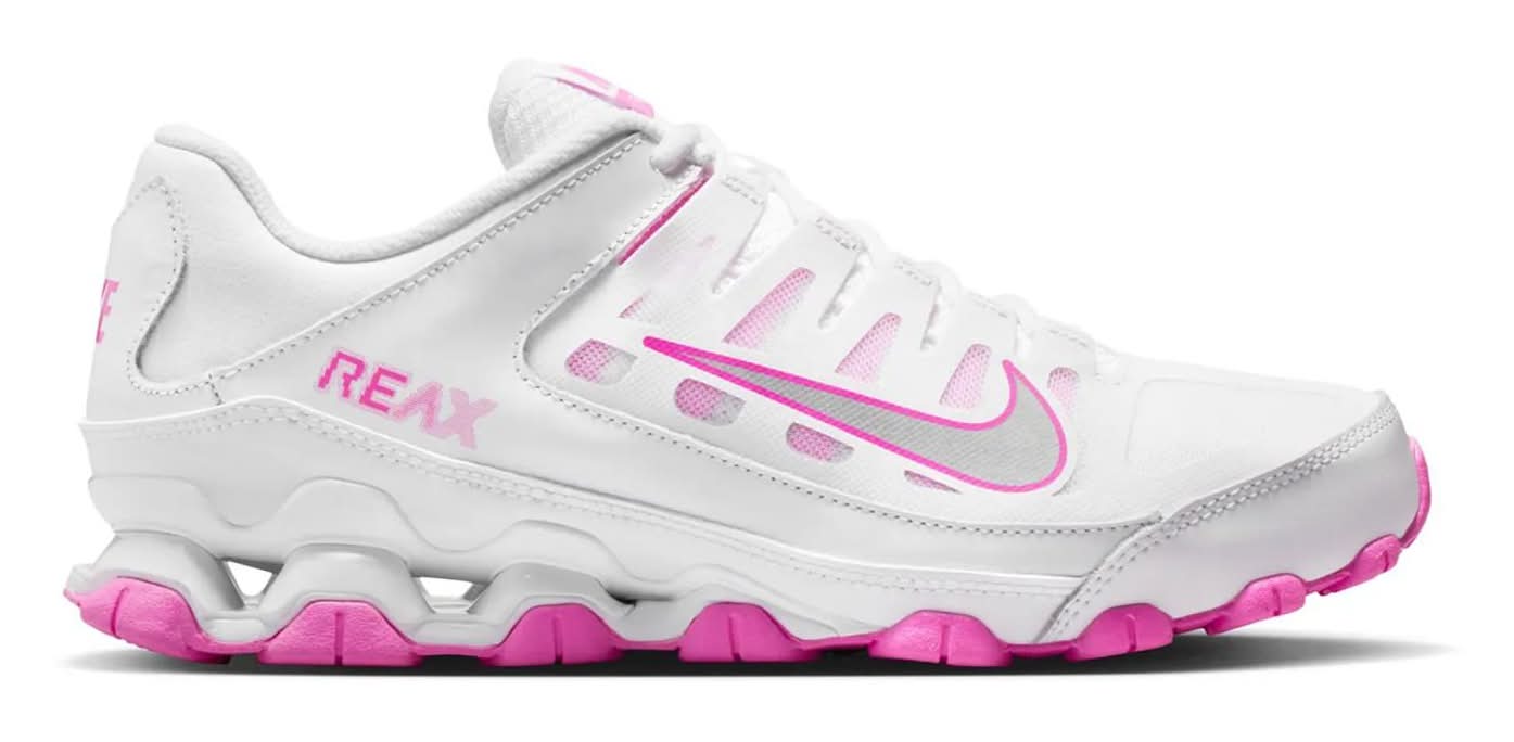 Nike Reax 8 Tr Sneaker - Women'S (White/Pink/Silver Medium - 7.5)