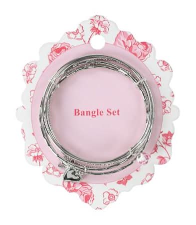 Fashion Bangle Set Silver/Pink