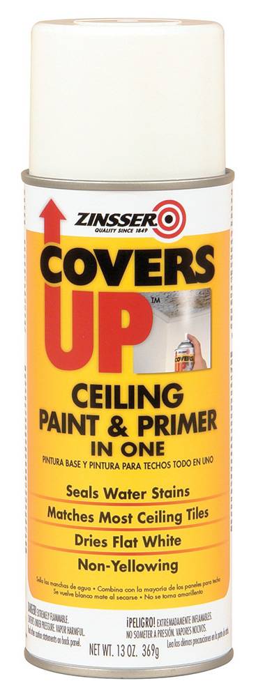 Zinnser Covers Up Ceiling Paint Spray, Large, White