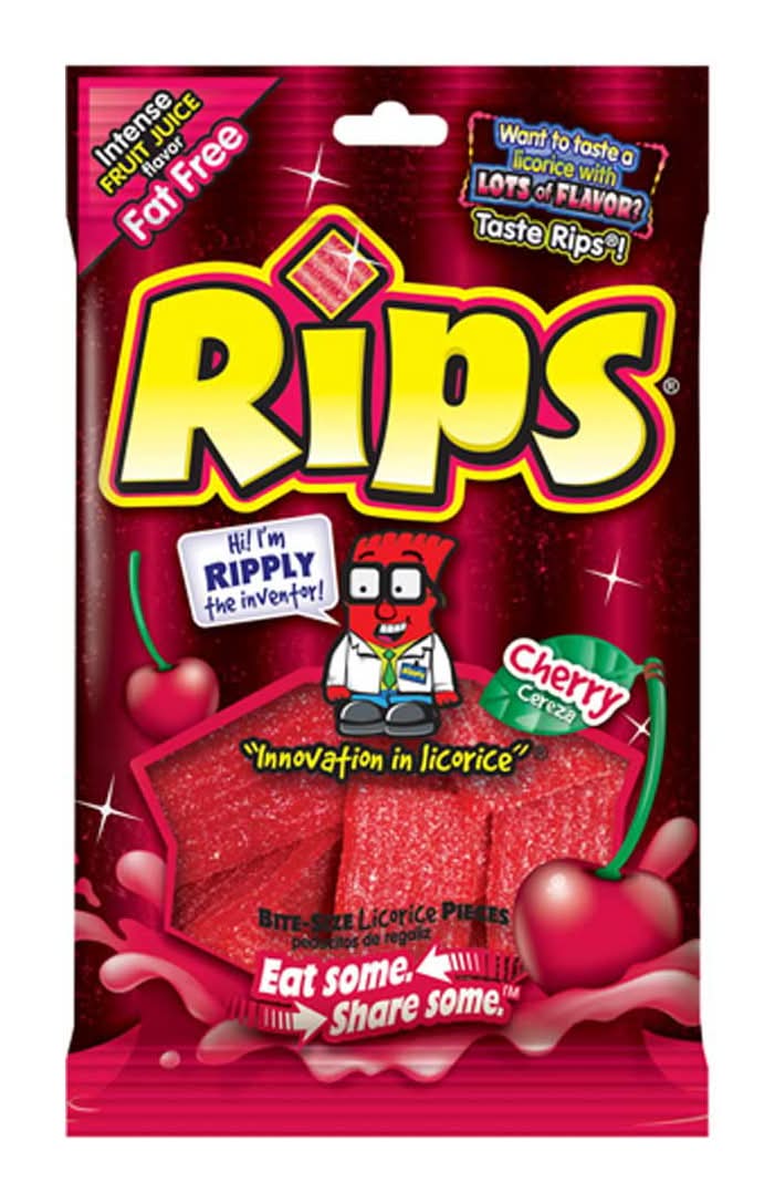 Rips Bite-Size Licorice Candies, Cherry (3.5 oz)