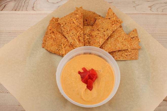 Red Pepper Hummus + House-Baked Chips