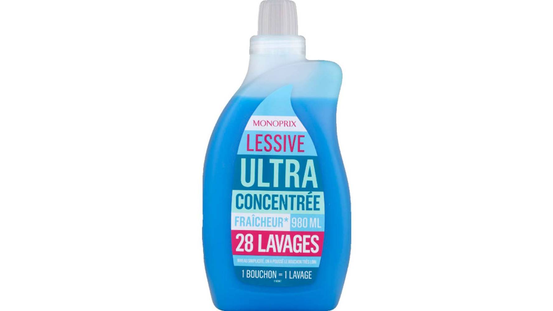 Monoprix Lessive Ultra Concentrée Fraicheur 28 Lavages La bouteille de 980ml