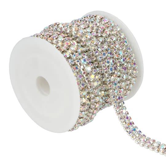 3Yd. Glass 3-Row Rhinestone Chain Spool By Bead Landing