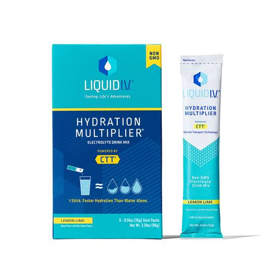 Liquid I.V. Hydration Multiplier Electrolyte Drink Mix Packets, Lemon Lime, 6 CT