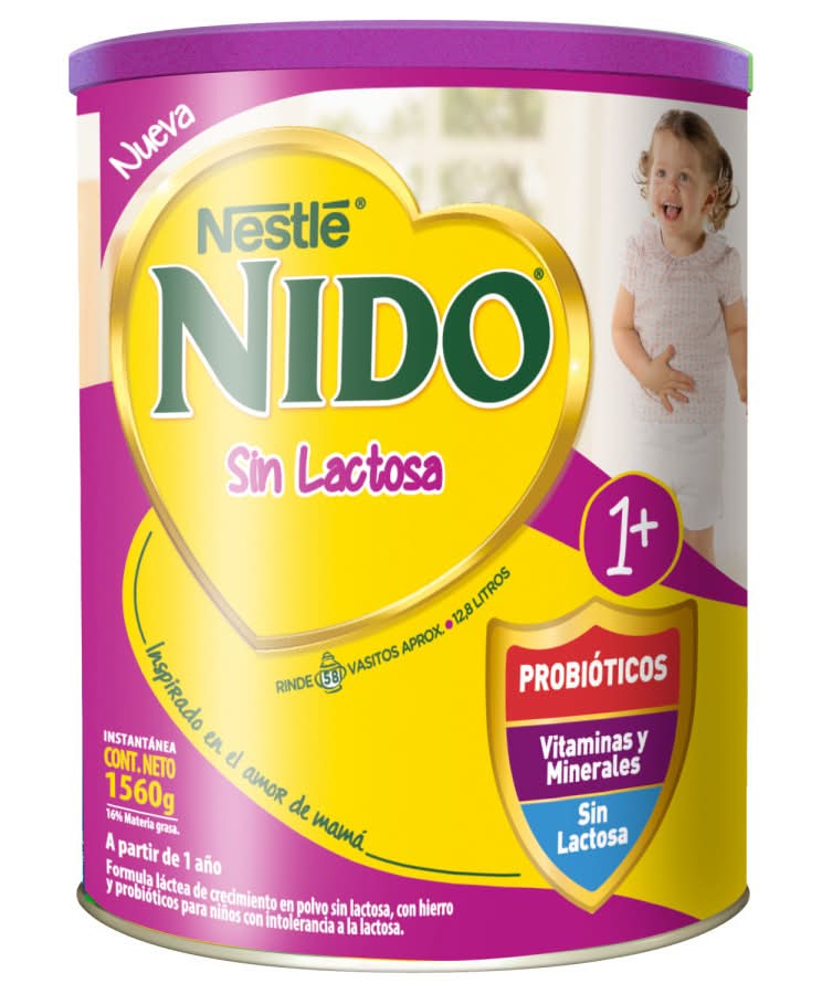 Nido Fórmula láctea en polvo instantánea sin lactosa etapa 1+ (1.56 kg)
